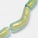 Twist Tube Shaped Handmade Gold Foil Lampwork Beads Strands FOIL-L006-06-2