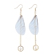 Glass Pearl Dangle Earrings EJEW-JE03992-M-2