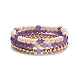 Ensemble de bracelets extensibles en perles de bois naturel BJEW-JB08497-1