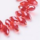 Electroplate Glass Faceted Teardrop Beads Strands EGLA-D014-16-3
