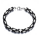 Two Tone 201 Stainless Steel Byzantine Chain Bracelet for Men Women BJEW-S057-87A-1