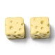 不透明樹脂模造食品ビーズ  チーズ  片穴パーツ用  ライトカーキ  12x12x11mm  穴：1.8mm RESI-D050-14-2