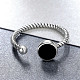 Регулируемые кольца-манжеты из серебра [925] пробы с родиевым покрытием и эмалью на палец RJEW-FF0008-007P-3