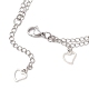 Браслеты шарма сплава сердца BJEW-JB12038-4