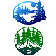 GLOBLELAND 2Pcs Tree & Mountain Pattern Carbon Steel Cutting Dies Stencils DIY-DM0002-74-5