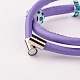 Perles en verre à double roules bracelets en cuir d'unité centrale BJEW-PJB835-3-5