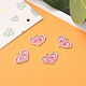Colgantes de aleación de esmalte rosa con forma de corazón ideales para hacer regalos para el día de la madre X-ENAM-19.5X19.5-4