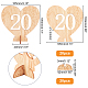 Tavolo cuore in legno numero 1-20 con base DJEW-WH0033-61-2