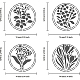 BENECREAT 15.6x15.6cm Flower Pattern Stainless Steel Drawing Stencils DIY-WH0279-083-3