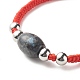 Natural Labradorite Barrel Beads Cord Bracelet for Her BJEW-JB07045-04-4
