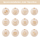 Olycraft 72PCS 12 Constellation Unfinished Natural Wood European Beads WOOD-OC0001-71-3