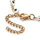 Enamel Heart with Evil Eye Link Chains Bracelet BJEW-P271-07G-02-3