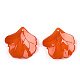 オペークアクリルパーツ  花  レッドオレンジ  21~25x21~24.5x1.5~8mm  穴：0.8~2mm SACR-D007-01B-01-2