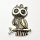 Tibetan Style Alloy Owl Pendants TIBEP-X0002-03-AS-3