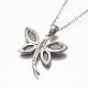 Platinum Plated Brass Paua Insect Pendant Necklaces NJEW-JN00788-3
