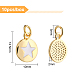 BENECREAT 10Pcs 18K Gold Plated Star Enamel Charms Flat Round Pendants with Jump Rings for DIY Necklace Bracelet Jewelry Making KK-BC0004-60-2