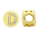 Brass Micro Pave Clear Cubic Zirconia Beads KK-T030-LA843-DX3-1