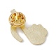 漫画猫エナメルピン  バックパックの服のためのライトゴールド合金の音楽テーマのブローチ  音符模様  25x24x2mm  ピン：1.3mm JEWB-A005-26-01-2