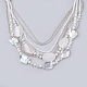 Glass Bib Statement Necklaces with Gemstone Beads NJEW-S413-08-2