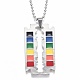 Rainbow Alloy Blade Pendant Necklaces NJEW-O121-02P-1