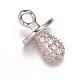 Dummy Pacifier Brass Micro Pave Cubic Zirconia Charms ZIRC-K016-03P-1