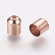 真鍮製コードエンドパーツ  エンドキャップ  コラム  ローズゴールド  6x5mm  穴：1mm  4.5mm内径 X-KK-K171-01RG-2