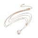 Collares escalonados de perlas keshi de perlas barrocas naturales chapadas NJEW-JN02323-1