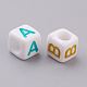 Mixed Letters Acrylic Cube Beads X-PL38C9308-2