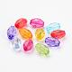 Mixed Color Chunky Transparent Acrylic Faceted Oval Beads X-PL515Y-2