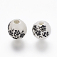 Perles de porcelaine imprimées manuelles X-PORC-Q201-10mm-5-2