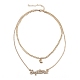 Alloy Double Layered Necklaces NJEW-B0002-06G-4