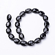 Black Faceted Oval Glass Bead Strands X-GLAA-S003-16x13mm-05-2
