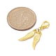 20 Uds. 2 estilos de alas de aleación y decoración colgante de campana de hierro HJEW-JM01309-3