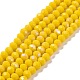 Electroplate Opaque Solid Color Glass Beads Strands EGLA-A034-P4mm-L02-1