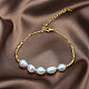 925 bracciale con perline quadrate in argento sterling e perle naturali BJEW-Z025-07G-4