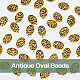 Dicosmétique 80 pièces perles d'espacement ovales creuses perles dorées antiques perles d'espacement tibétaines en filigrane perles d'espacement en vrac perles à petit trou perles européennes en alliage de 1.6mm pour la fabrication de bijoux TIBEB-DC0001-03-3