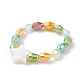 Bague extensible en perles de verre et étoiles en coquillage naturel pour femme RJEW-JR00477-5