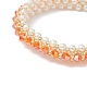 Braccialetti di perle d'imitazione di vetro e perline bicono BJEW-MZ00035-01-2