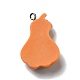 ハロウィン不透明樹脂ペンダント  プラチナトーンの鉄ループ付き  邪悪な顔をしたカボチャ  オレンジ  30.5x19x7.5mm  穴：2mm RESI-B011-17-3