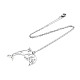 201 colliers pendentif dauphin en acier inoxydable NJEW-T009-JN073-1-45-2