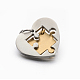 Valentine's Couple Jewelry Lovers 304 Stainless Steel Heart with Puzzle Jigsaw Split Pendants STAS-E090-46-3