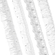 Mayjoydiy 米国 4 バッグ 4 スタイル ポリエステル刺繍レースリボン  プラスチックラインストーン付き  プラスチックベースのイミテーションパール  服飾材料  ホワイト  2-3/8~3インチ（60~75mm）  1ヤード/バッグ  1バッグ/スタイル OCOR-MA0001-01-1