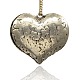 Argento antico placcato rhinestone della lega ciondoli cuore per le donne pendente processo collana RB-J210-28AS-2