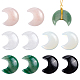 PH PandaHall 10pcs Gemstone Moon Cabochons 5 Style Crescent Moon Beads Undrilled Moon Natural Crystal Gem Flatback Moon Decorative Accessories for DIY Crafts Jewelry Phone Case Scrapbook Decor G-HY0001-05-1