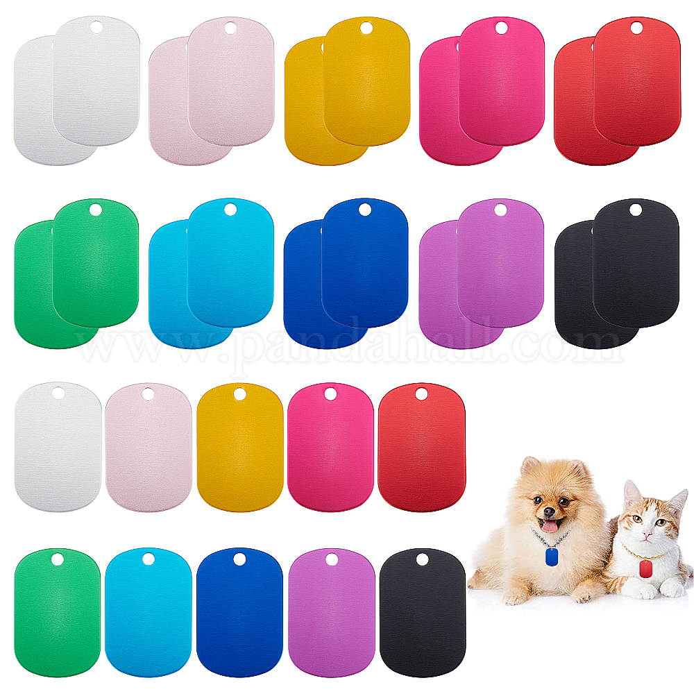 Shop BENECREAT 30Pcs 10 Colors Aluminum Oval Blank Pet ID Tags for