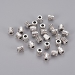 Perles en alliage de style tibétain, colonne, argent antique, sans plomb et sans cadmium, 6x6mm, Trou: 2.5mm