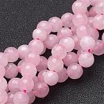 Chapelets de perles en quartz rose naturel, facette, ronde, rose, 6mm, Trou: 1mm, Environ 30 pcs/chapelet, 7.5 pouce