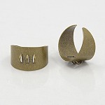 Brass Ring Shanks, Adjustable, Antique Bronze, 17mm