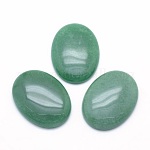 Natürlichen grünen Aventurin Cabochons, Oval, 40x30x7.5~8 mm