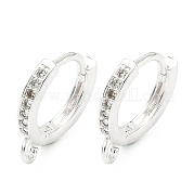 Латунные серьги-кольца из прозрачного кубического циркония KK-H532-14A-S